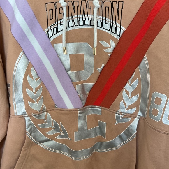 PE Nation Organic Cotton Nude Collision Hoodie Sweatshirt XS Oversized Boho Cozy - Picture 3 of 11